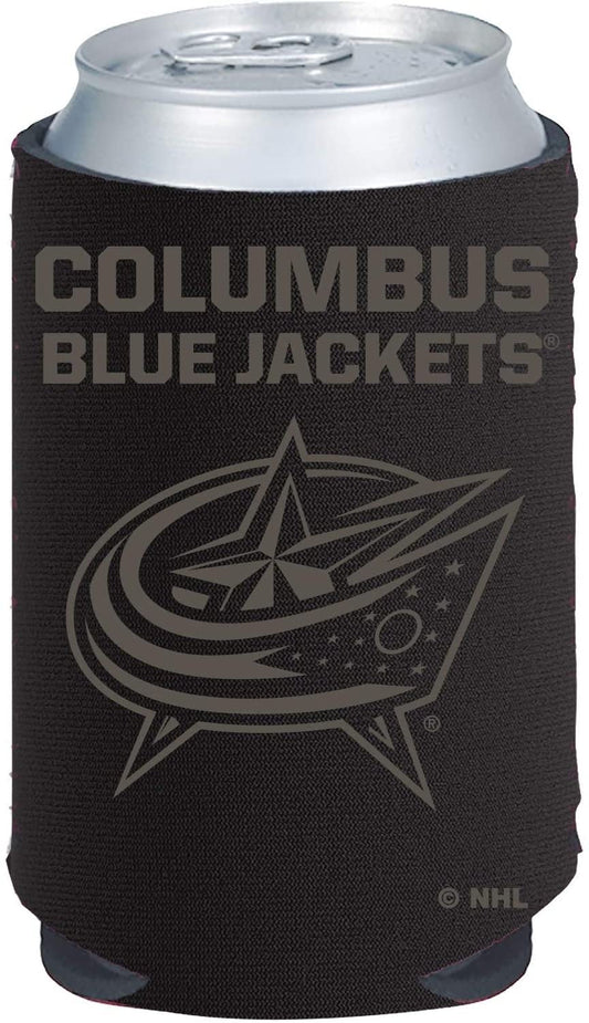 Columbus Blue Jackets Tonal Black Design 2-Pack 12oz CAN Neoprene Beverage Insulator Holder Cooler Hockey by Fielders Choice