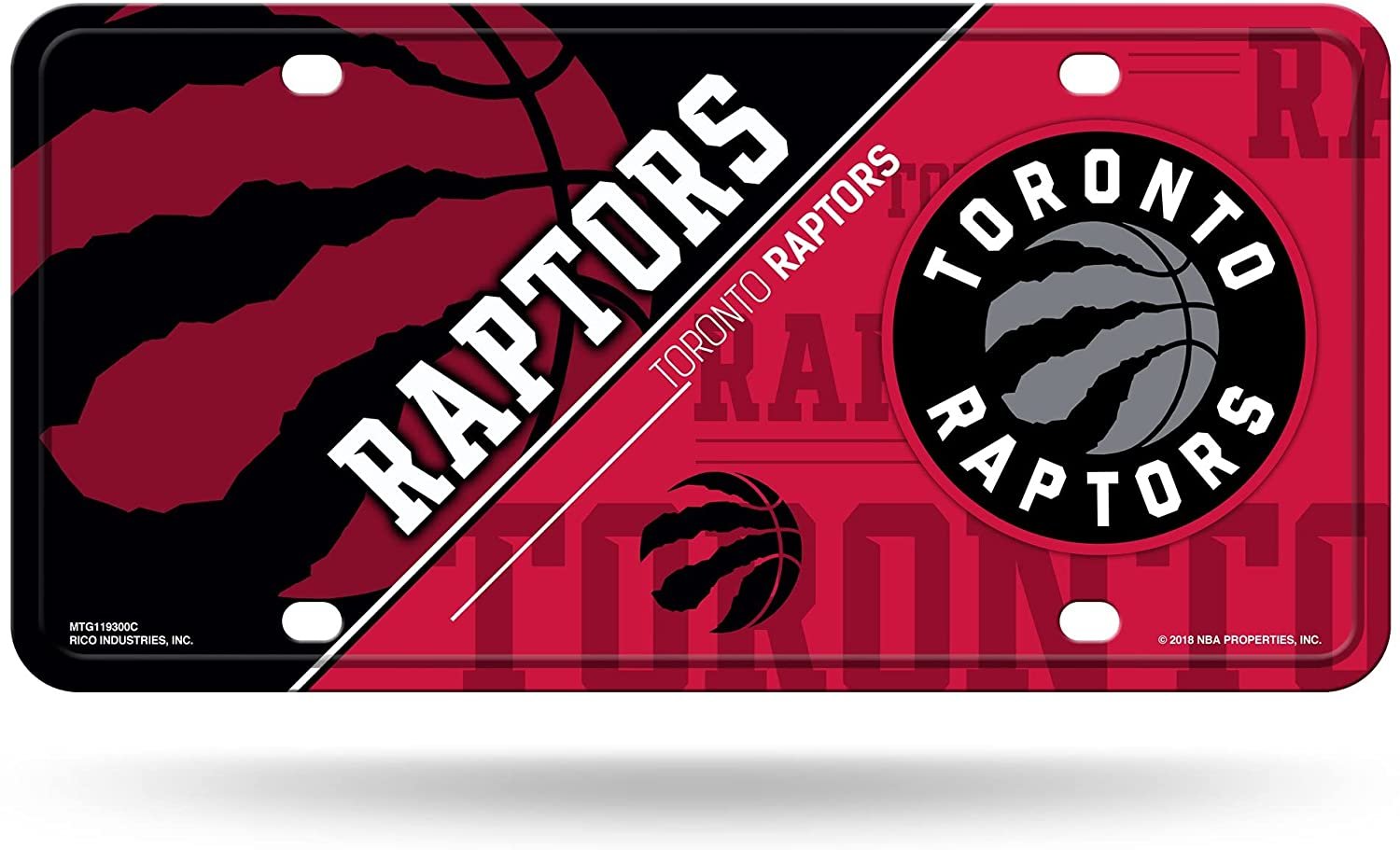 Toronto Raptors Metal Tag License Plate Novelty 6x12 Inch Split Design by Fielders Choice