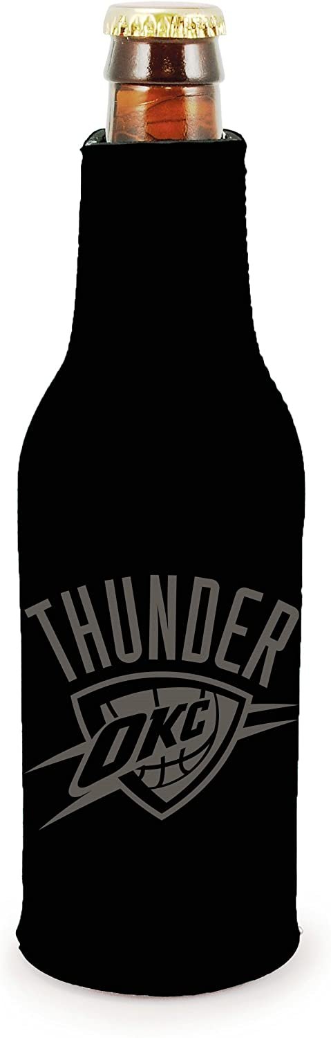 Oklahoma City Thunder 2-Pack Zipper Bottle Tonal Black Beverage Insulator Neoprene Holder Cooler Basketball by Fielders Choice