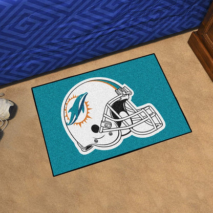 Miami Dolphins Floor Mat Area Rug, 20x30 Inch, Nylon, Anti-Skid Backing by Fielders Choice