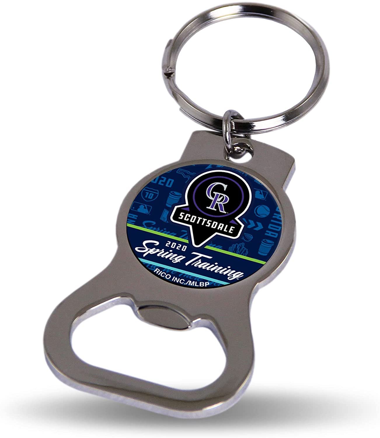 Colorado Rockies Premium Solid Metal Bottle Opener Keychain, Spring Training Team Logo by Fielders Choice