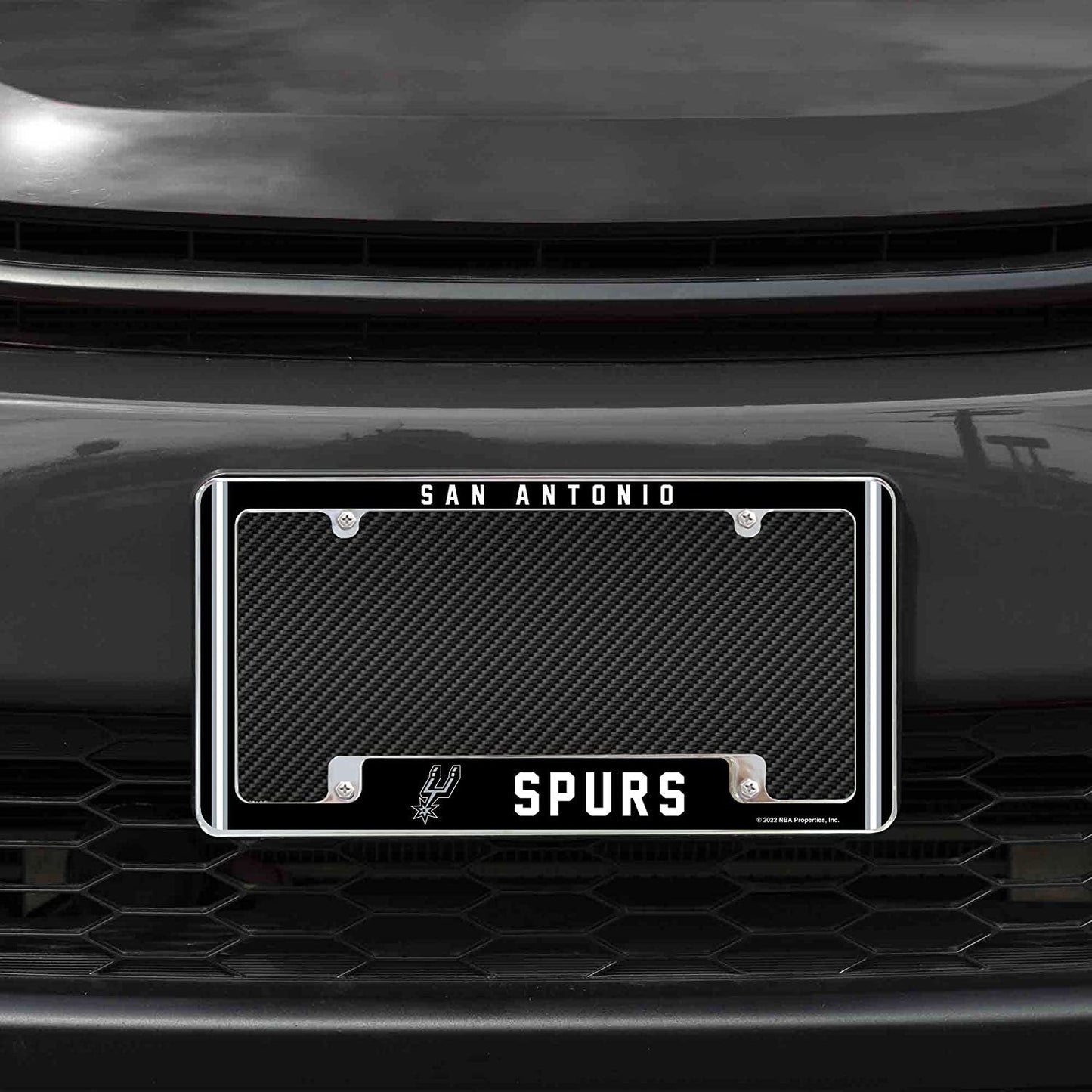San Antonio Spurs Metal License Plate Frame Chrome Tag Cover Alternate Design 6x12 Inch by Fielders Choice