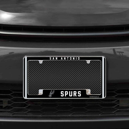 San Antonio Spurs Metal License Plate Frame Chrome Tag Cover Alternate Design 6x12 Inch by Fielders Choice