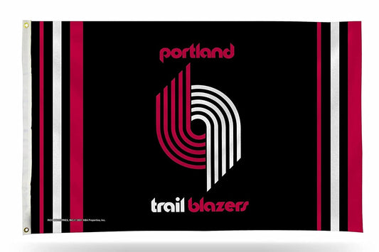 Portland Trail Blazers Premium 3x5 Feet Flag Banner, Retro Logo, Metal Grommets, Outdoor Indoor, Single Sided by Fielders Choice