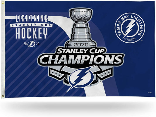 Tampa Bay Lightning 2020 Stanley Cup Champions 3x5 Foot Flag Banner, Metal Grommets, Indoor Outdoor, Single Sided by Fielders Choice