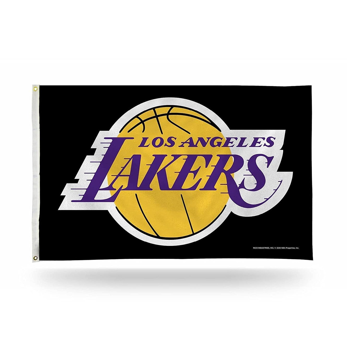 Los Angeles Lakers Premium 3x5 Feet Flag Banner, Black Design, Metal Grommets, Outdoor Use, Single Sided by Fielders Choice