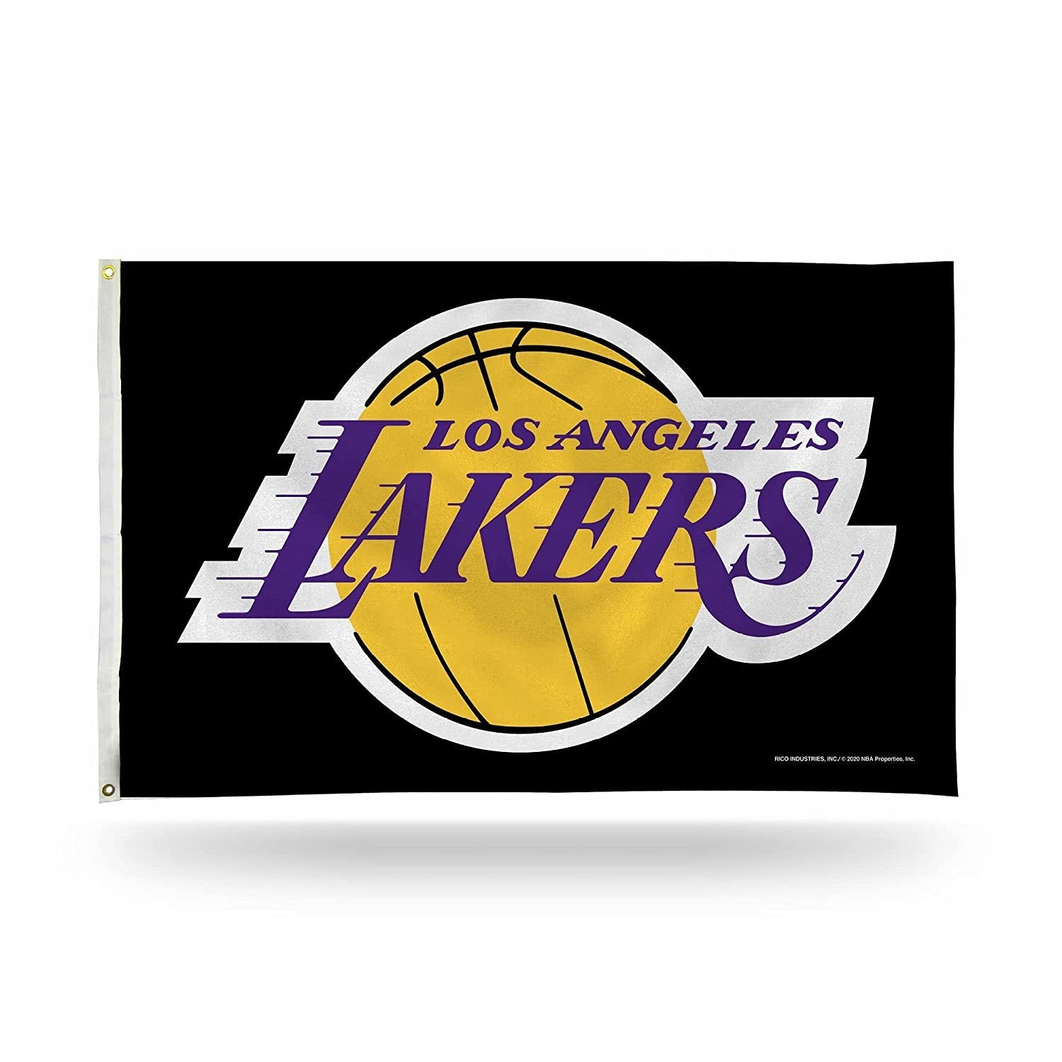 Los Angeles Lakers Premium 3x5 Feet Flag Banner, Black Design, Metal Grommets, Outdoor Use, Single Sided by Fielders Choice