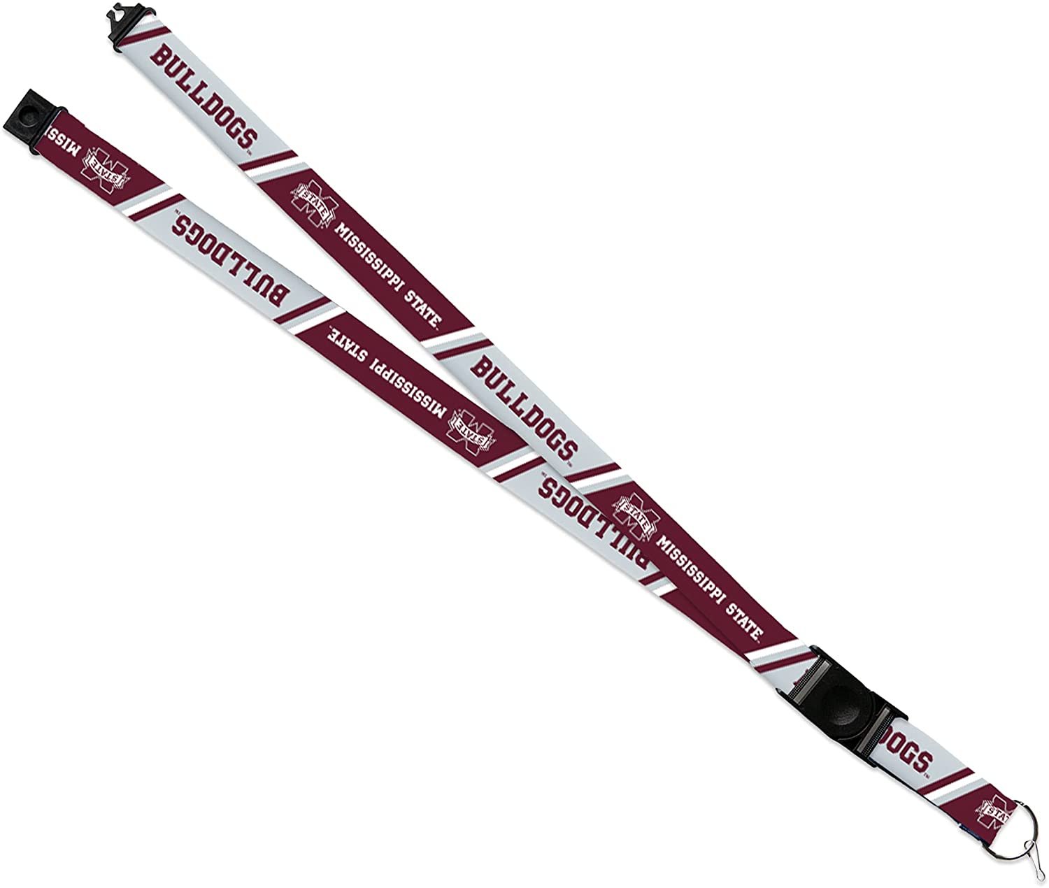 Mississippi State University Bulldogs Lanyard Keychain Double Sided 18 Inch Button Clip Safety Breakaway by Fielders Choice