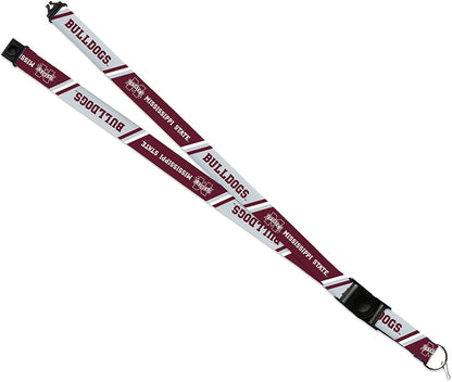 Mississippi State University Bulldogs Lanyard Keychain Double Sided 18 Inch Button Clip Safety Breakaway by Fielders Choice