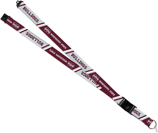 Mississippi State University Bulldogs Lanyard Keychain Double Sided 18 Inch Button Clip Safety Breakaway by Fielders Choice