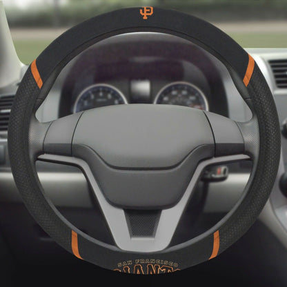 San Francisco Giants Steering Wheel Cover Premium Embroidered Black 15 Inch by Fielders Choice