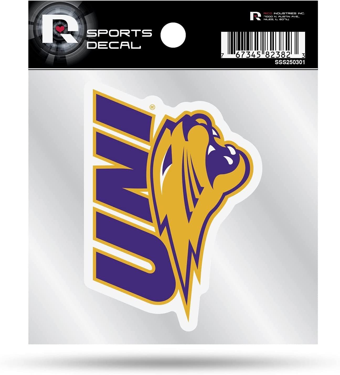 Northern Iowa University Panthers 4x4 Inch Die Cut Decal Sticker, Primary Logo, Clear Backing by Fielders Choice