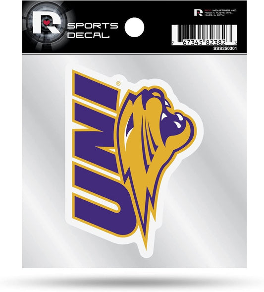 Northern Iowa University Panthers 4x4 Inch Die Cut Decal Sticker, Primary Logo, Clear Backing by Fielders Choice