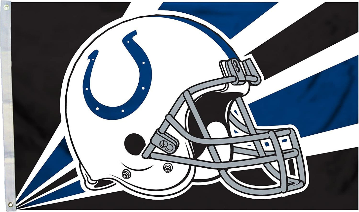 Indianapolis Colts Flag Banner 3x5 Feet Metal Grommets Helmet Design by Fielders Choice