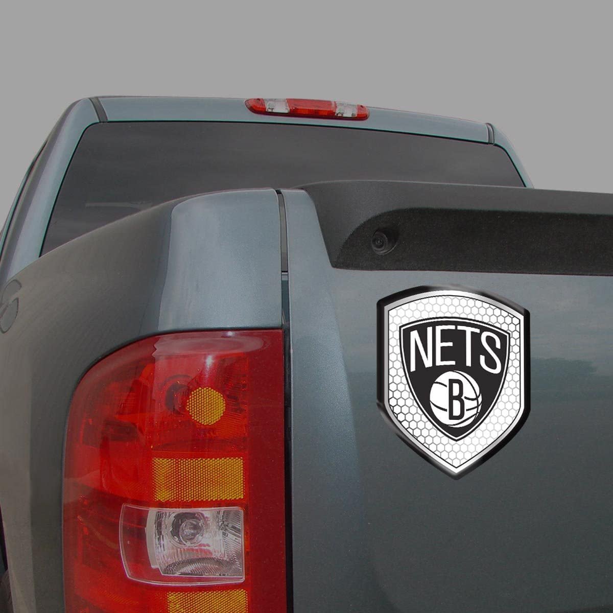 Brooklyn Nets High Intensity Reflector, Shield Shape, Raised Decal Sticker, 2.5x3.5 Inch, Home or Auto, Full Adhesive Backing by Fielders Choice