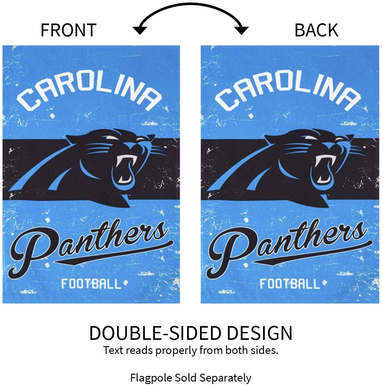 Carolina Panthers Premium Garden Flag Banner, Double Sided, Linen, Vintage Style, 13x18 Inch by Fielders Choice