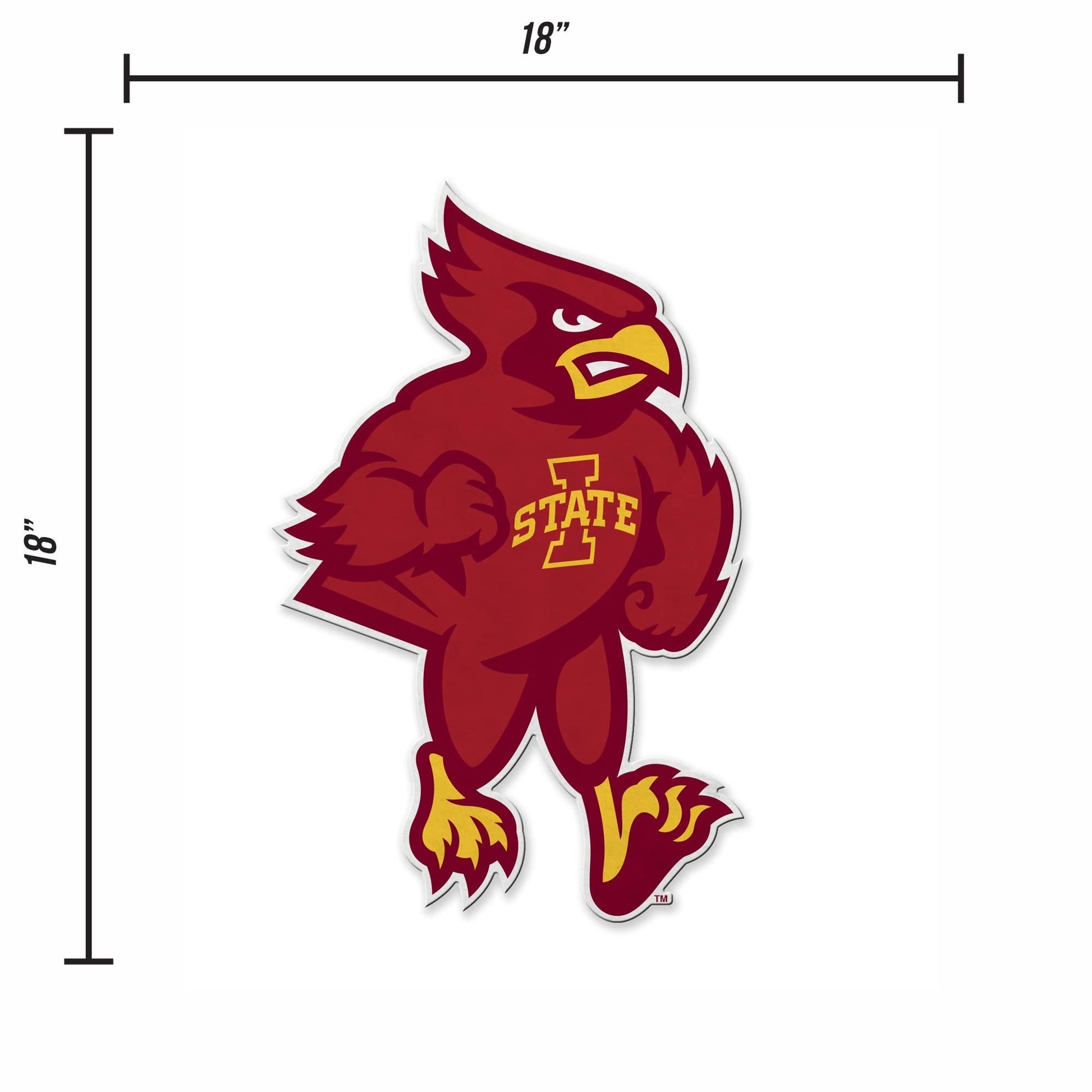 Iowa State University Cyclones Soft Felt Pennant, Mascot Design, Shape Cut, 18 Inch, Easy To Hang by Fielders Choice