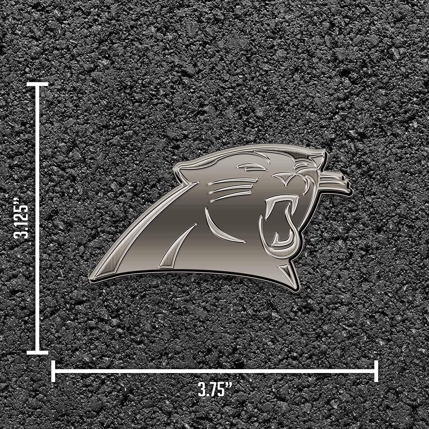 Carolina Panthers Solid Metal Auto Emblem Antique Nickel Design by Fielders Choice