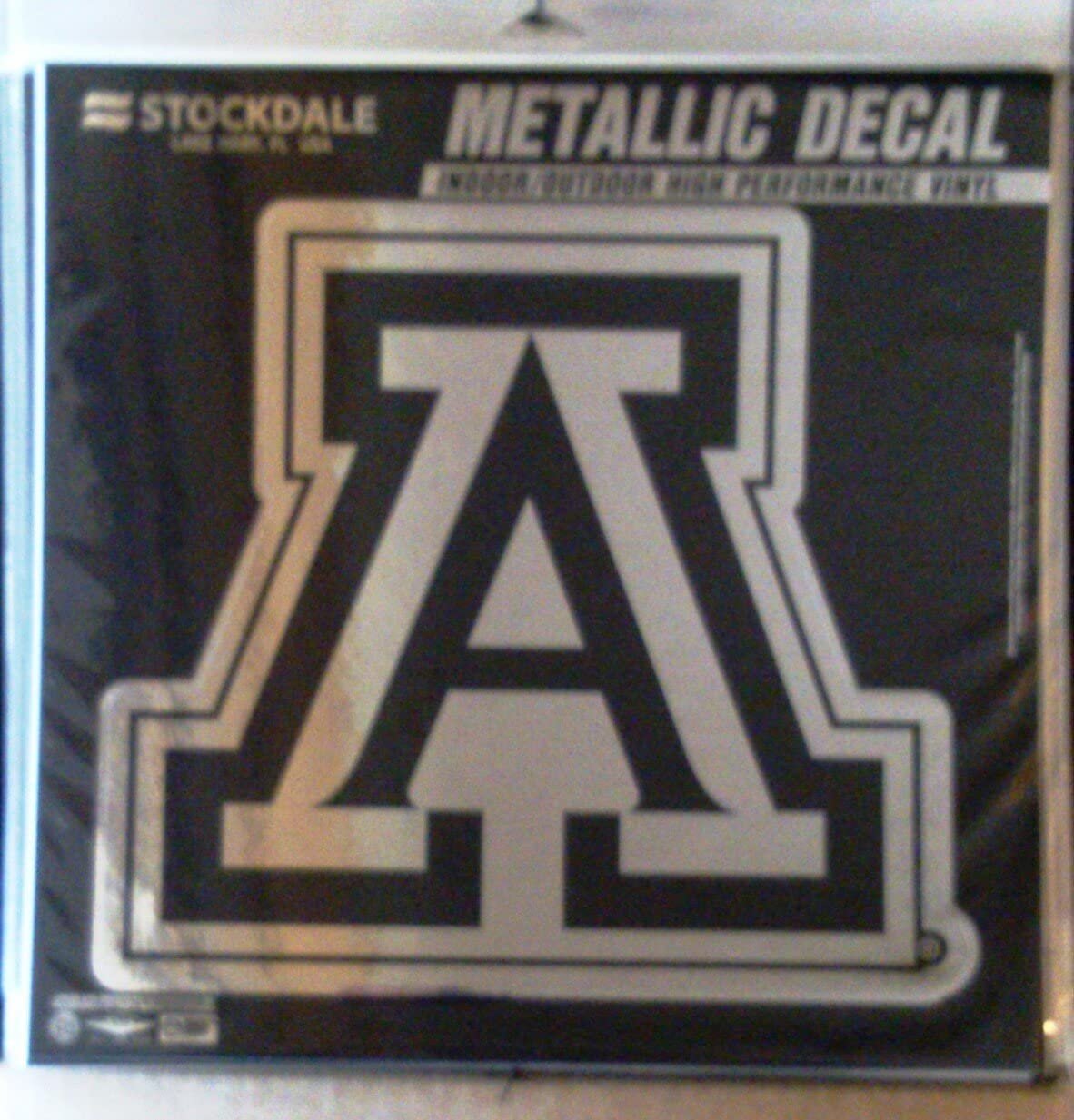 University of Arizona Wildcats 12 Inch Decal Sticker, Metallic Chrome Shimmer Design by Fielders Choice