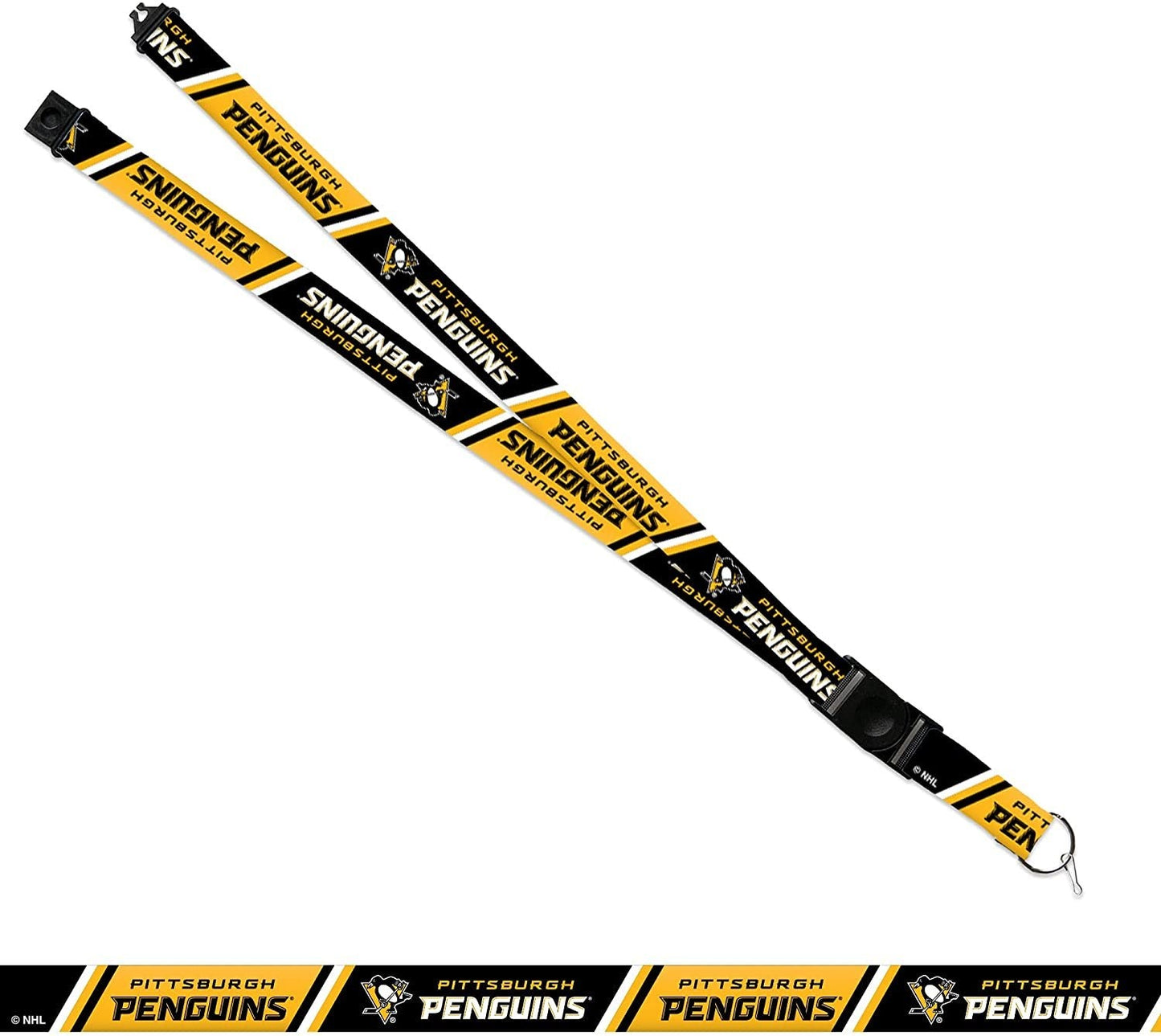 Pittsburgh Penguins Lanyard Keychain Safety Breakaway Double Sided by Fielders Choice