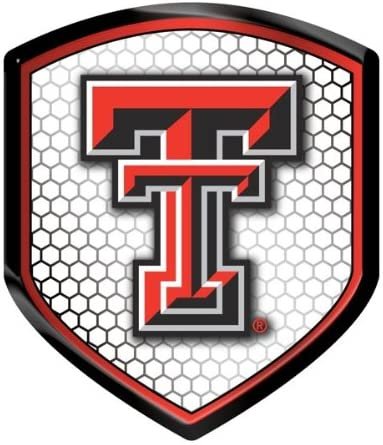 Texas Tech University Red Raiders High Intensity Reflector, Shield Shape, Raised Decal Sticker, 2.5x3.5 Inch, Home or Auto, Full Adhesive Backing by Fielders Choice