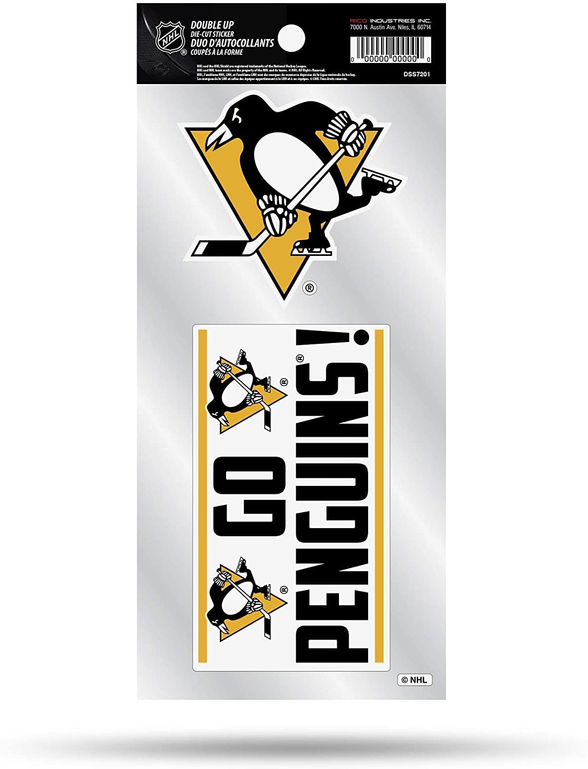 Pittsburgh Penguins Double Up Die Cut 2-Piece Sticker Sheet by Fielders Choice