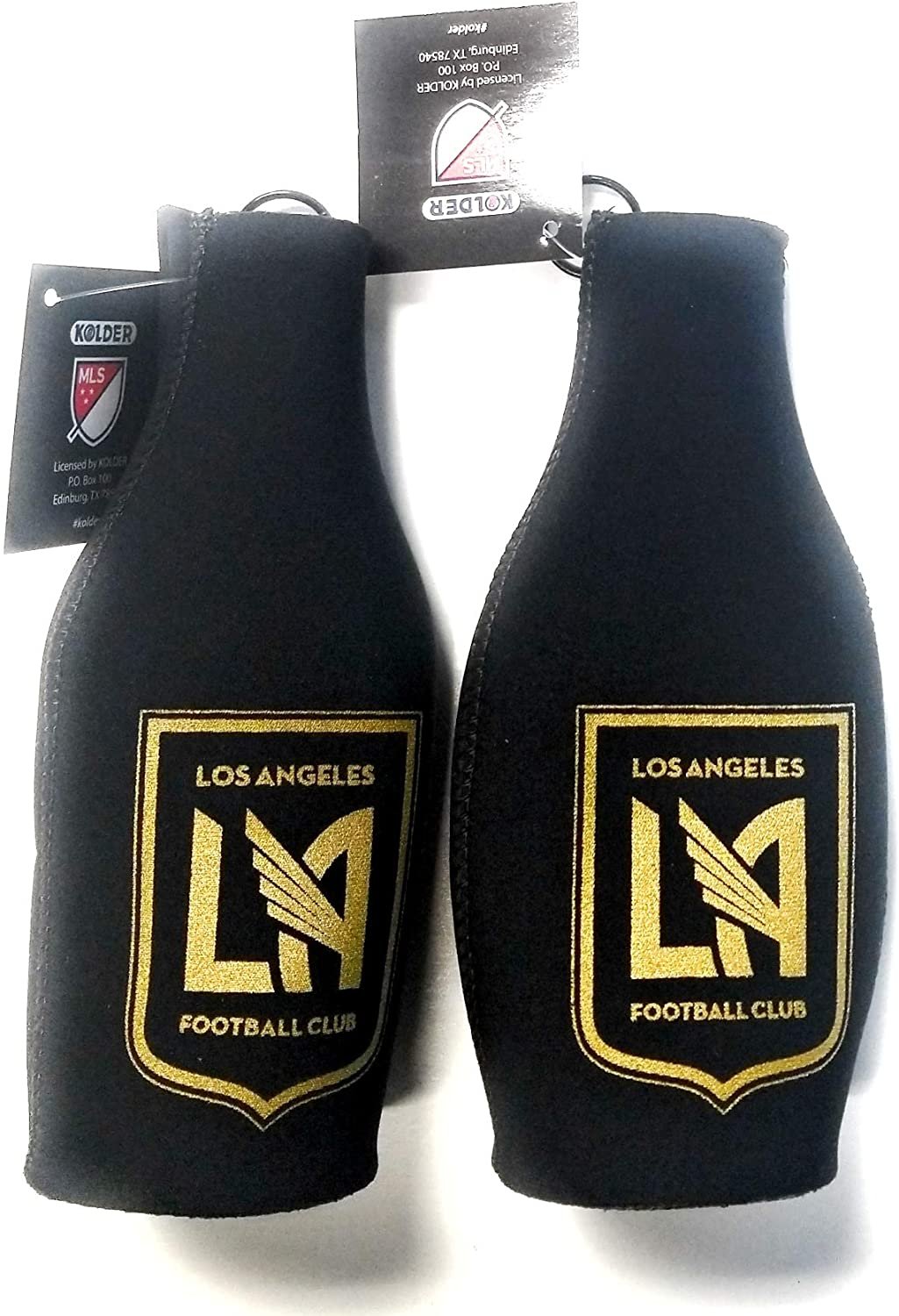 Los Angeles FC LA MLS 2-Pack Zipper Bottle Beverage Holder Cooler Coolie Soccer by Fielders Choice