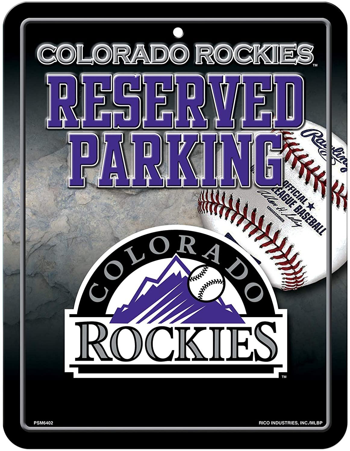 Colorado Rockies Metal Wall Parking Sign, Embossed, 8.5x11 Inch by Fielders Choice