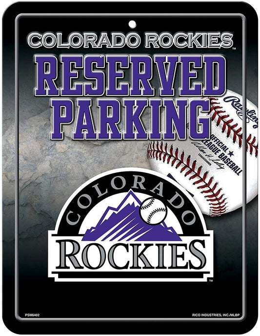 Colorado Rockies Metal Wall Parking Sign, Embossed, 8.5x11 Inch by Fielders Choice