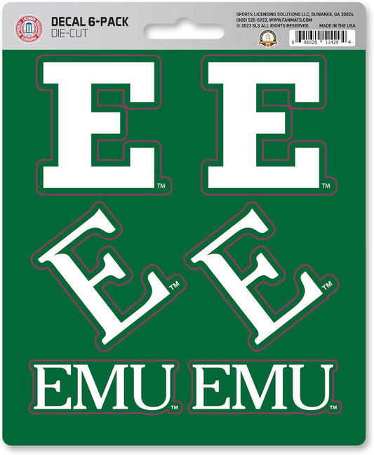 Eastern Michigan University Eagles 6-Piece Decal Sticker Set, 5x6 Inch Sheet, Gift for football fans for any hard surfaces around home, automotive, personal items by Fielders Choice