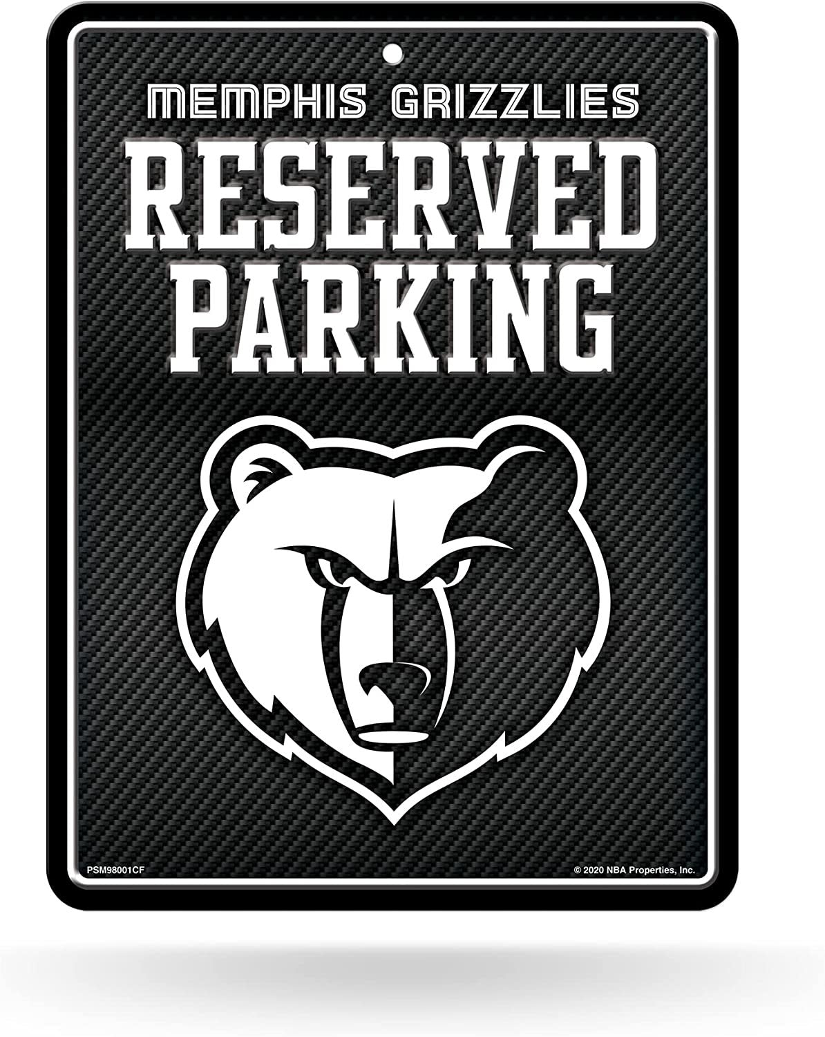 Memphis Grizzlies Metal Parking Novelty Wall Sign 8.5 x 11 Inch Carbon Fiber Design by Fielders Choice
