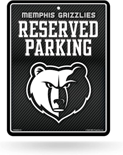 Memphis Grizzlies Metal Parking Novelty Wall Sign 8.5 x 11 Inch Carbon Fiber Design by Fielders Choice