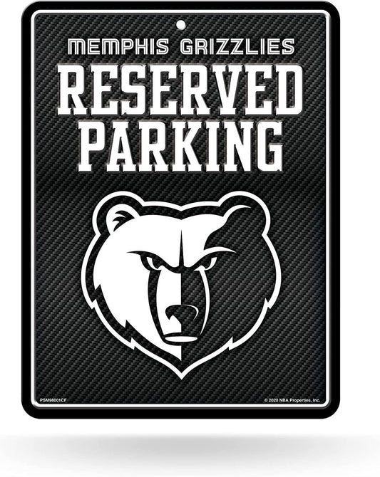 Memphis Grizzlies Metal Parking Novelty Wall Sign 8.5 x 11 Inch Carbon Fiber Design by Fielders Choice
