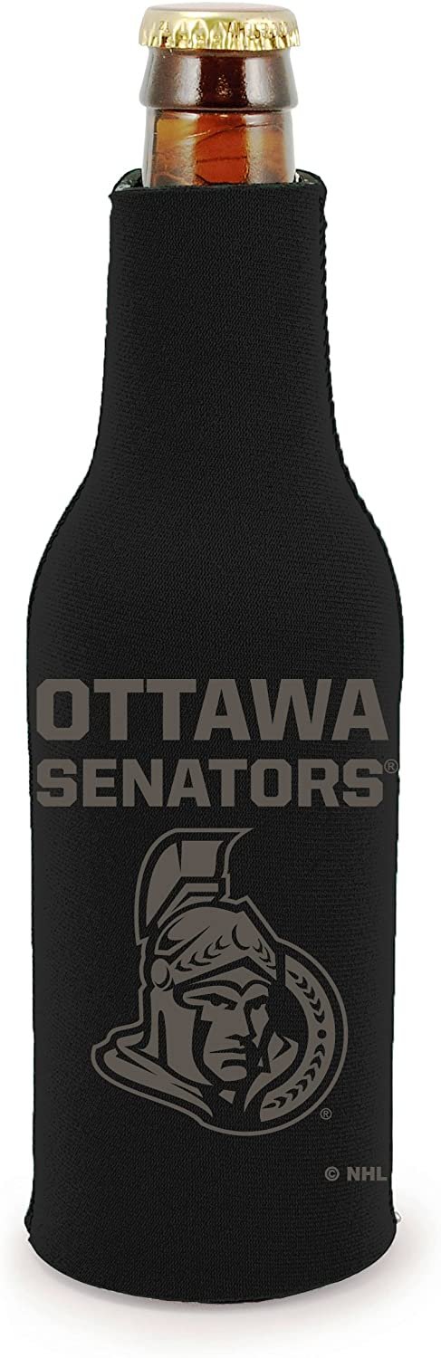 Ottawa Senators 2-Pack Zipper Bottle Tonal Black Beverage Insulator Neoprene Holder Cooler Hockey by Fielders Choice