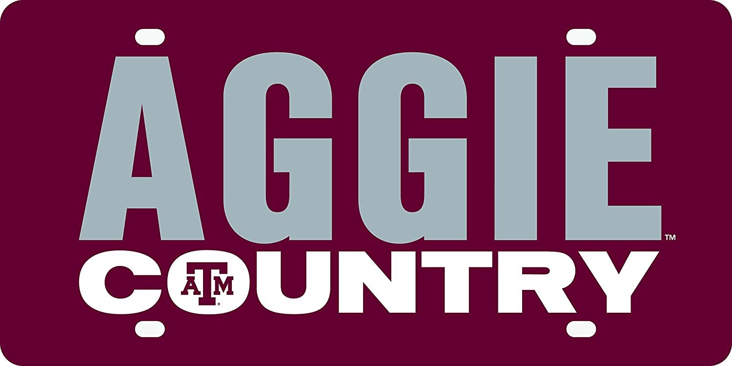 Texas A&M University Aggies Premium Laser Cut Tag License Plate, Country Design, Acrylic, 12x6 Inch by Fielders Choice