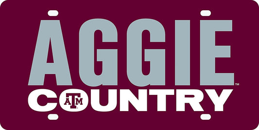 Texas A&M University Aggies Premium Laser Cut Tag License Plate, Country Design, Acrylic, 12x6 Inch by Fielders Choice