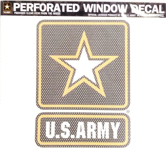 United States Army Military 8 Inch Preforated Window Film Decal Sticker, One-Way Vision, Adhesive Backing by Fielders Choice