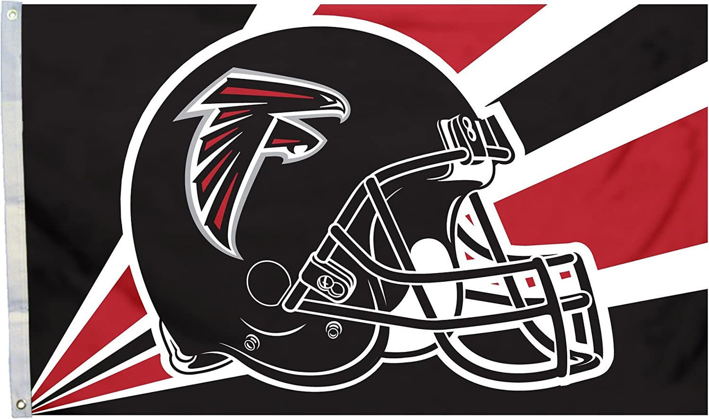 Atlanta Falcons 3x5 Foot Flag Banner, Metal Grommets. Outdoor, Single Sided, Helmet Design by Fielders Choice