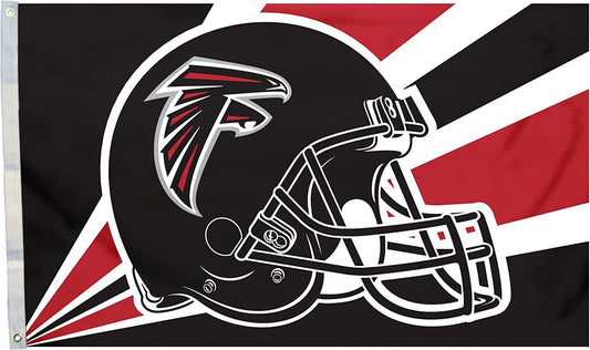 Atlanta Falcons 3x5 Foot Flag Banner, Metal Grommets. Outdoor, Single Sided, Helmet Design by Fielders Choice