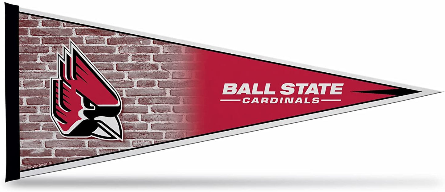 Ball State University Cardinals Soft Felt Pennant, Brick Logo, 12x30 Inch by Fielders Choice