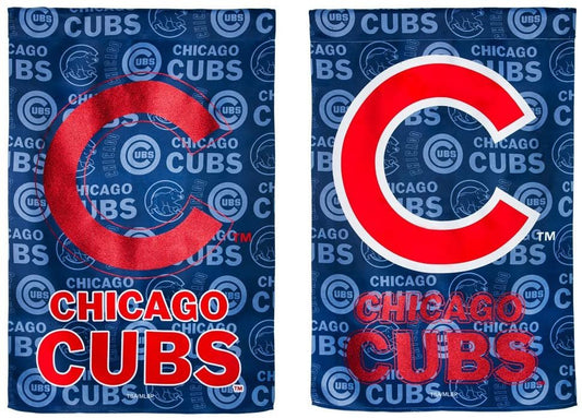 Chicago Cubs Premium Double Sided Banner House Flag, Glitter Logo Design, 28x44 Inch, Outdoor Use by Fielders Choice