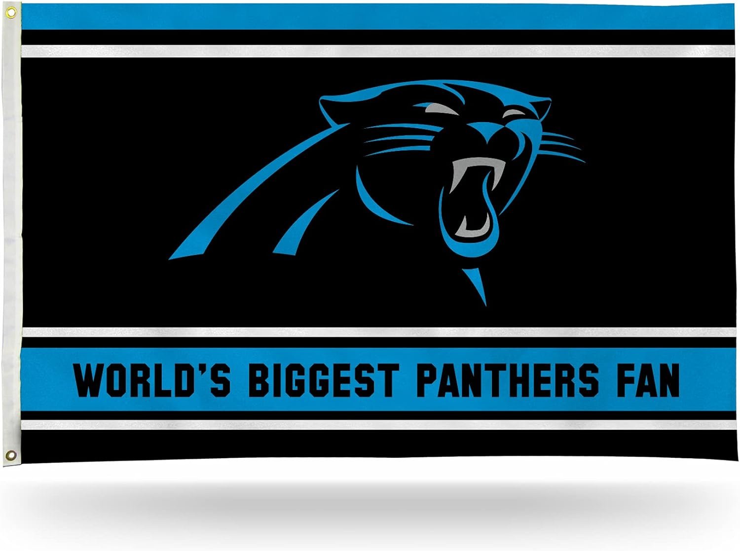 Carolina Panthers 3x5 Feet Flag Banner, World's Biggest Fan, Metal Grommets, Single Sided, Indoor or Outdoor Use by Fielders Choice