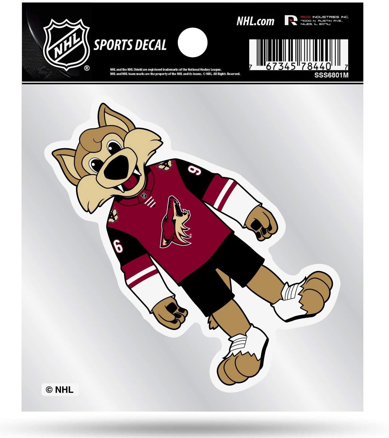 Arizona Coyotes 4x4 Decal Sticker Mascot Logo Premium with Clear Backing Flat Vinyl Auto Home Hockey by Fielders Choice