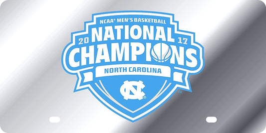 NorthUniversity of North Carolina Tar Heels 2017 Champions Premium Laser Cut Tag License Plate, Mirrored Acrylic Inlaid, 6x12 Inch by Fielders Choice