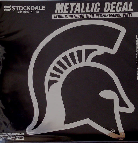 Michigan State University Spartans 6 Inch Magnet, Metallic Chrome Shimmer Design, Vinyl Die Cut, Auto Home Heavy Duty by Fielders Choice