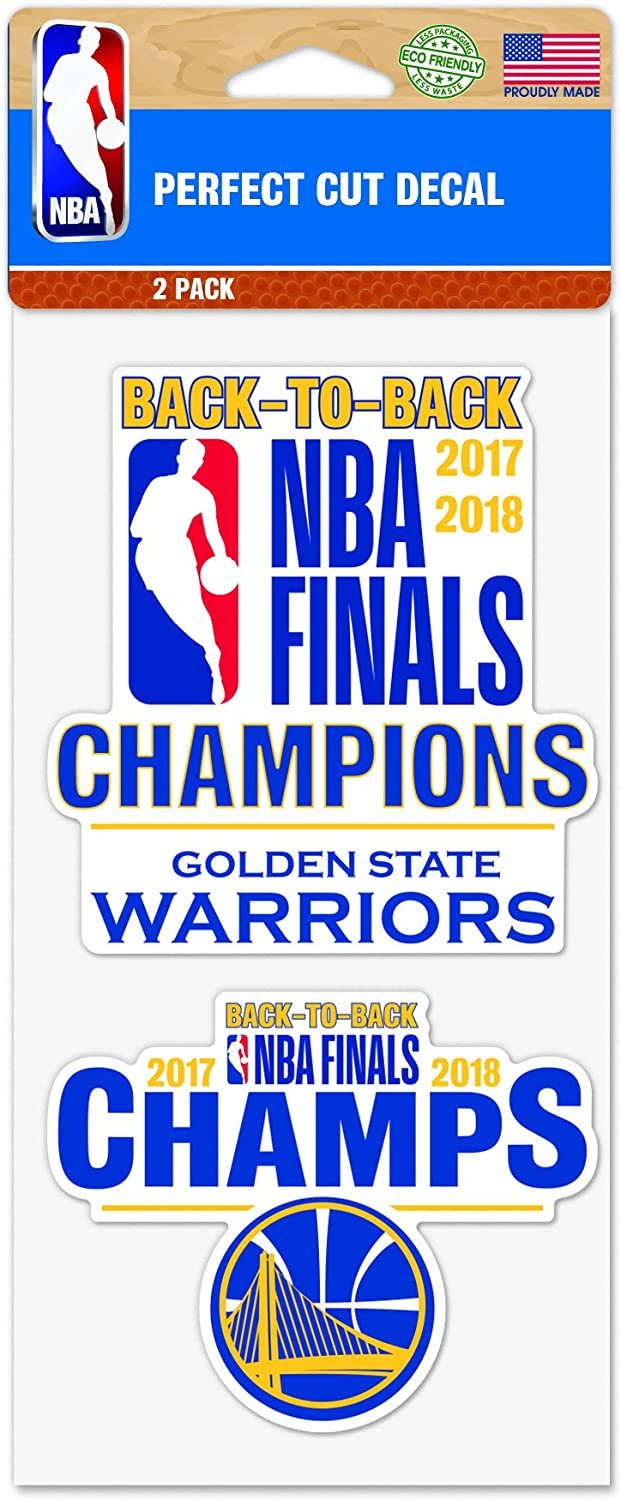 Golden State Warriors 2018 NBA Champions Double Up Die Cut Sticker Decal Sheet, 4x8 Inch by Fielders Choice
