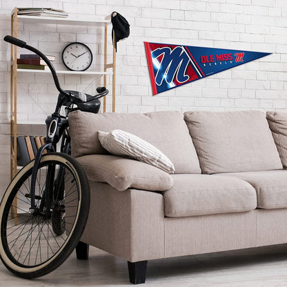 University of Mississippi Rebels Ole Miss Soft Felt Pennant, 12x30 Inch, Easy To Hang by Fielders Choice