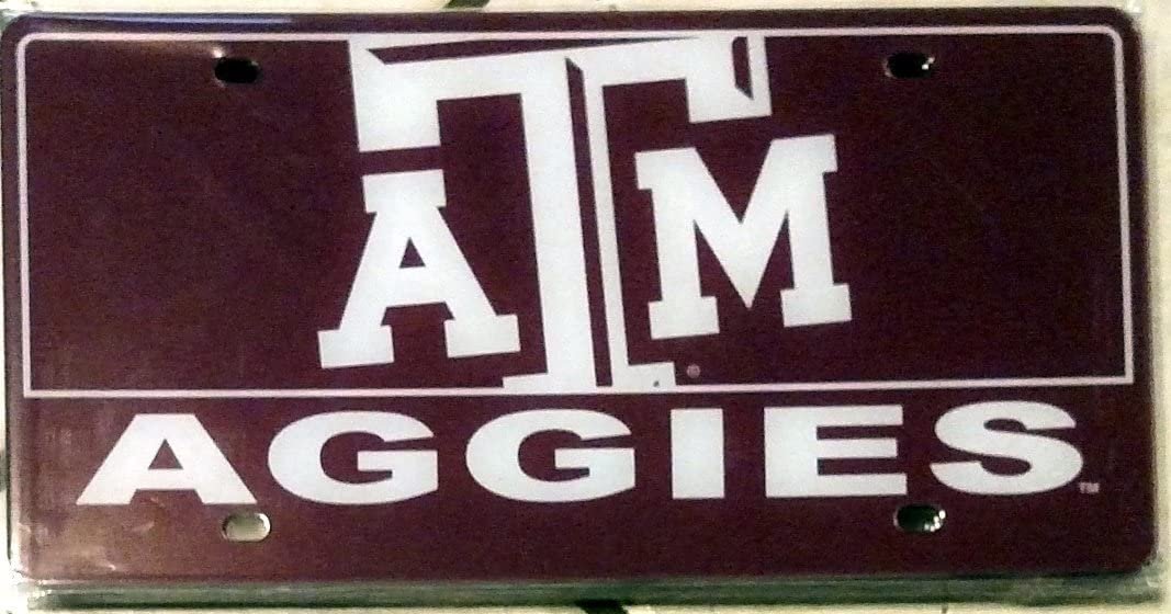 Texas A&M University Aggies Laser Tag License Plate, Mirrored Acrylic, Printed, 12x6 Inch by Fielders Choice