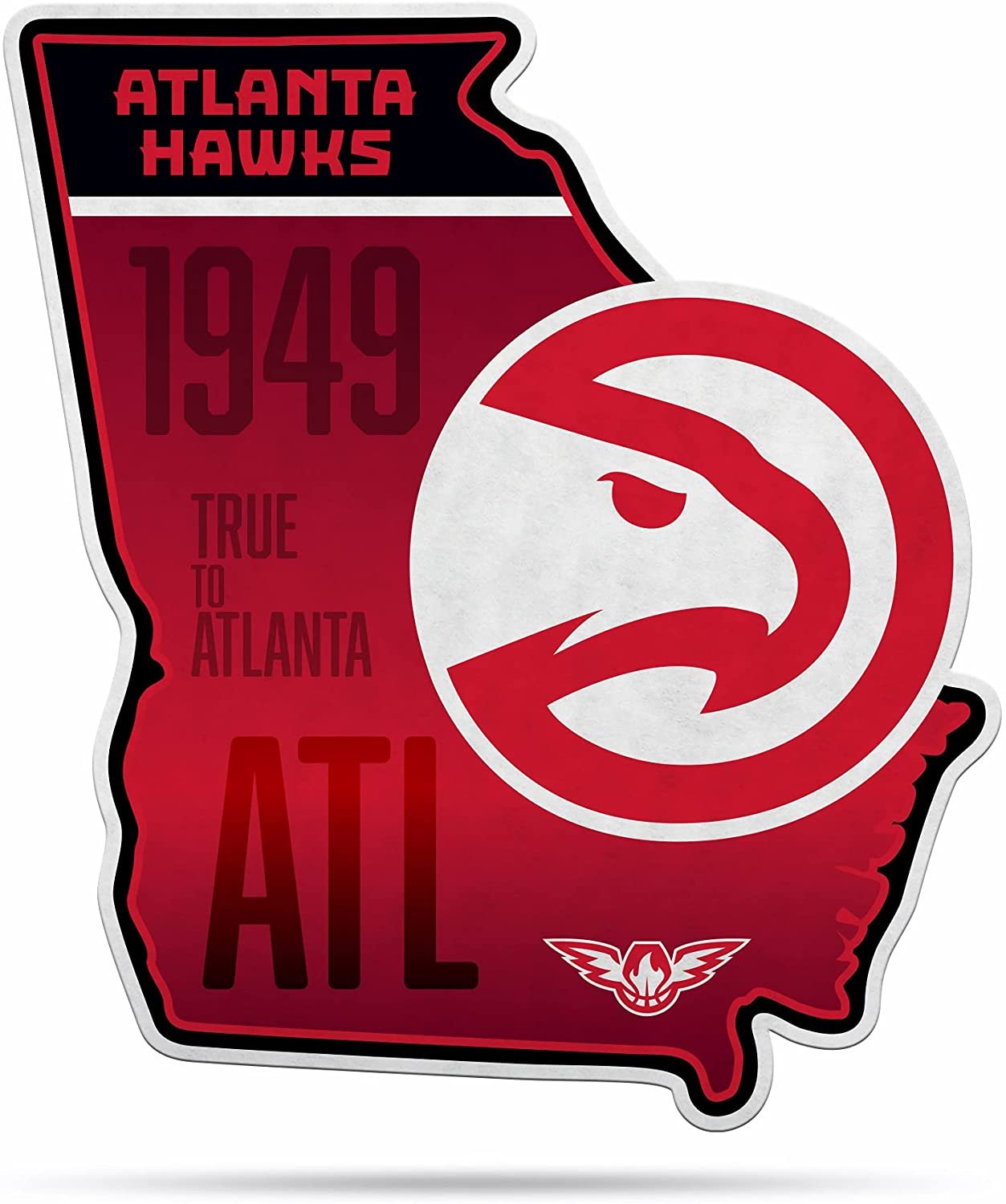 Atlanta Hawks Soft Felt Pennant, State Shape Design, 18 Inch, Easy To Hang by Fielders Choice