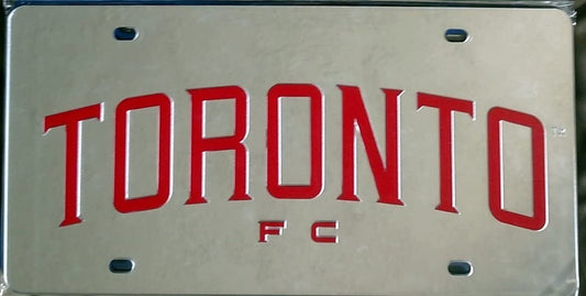 Toronto FC Premium Laser Cut Tag License Plate, Mirrored Acrylic Inlaid, MLS Soccer, 6x12 Inch by Fielders Choice